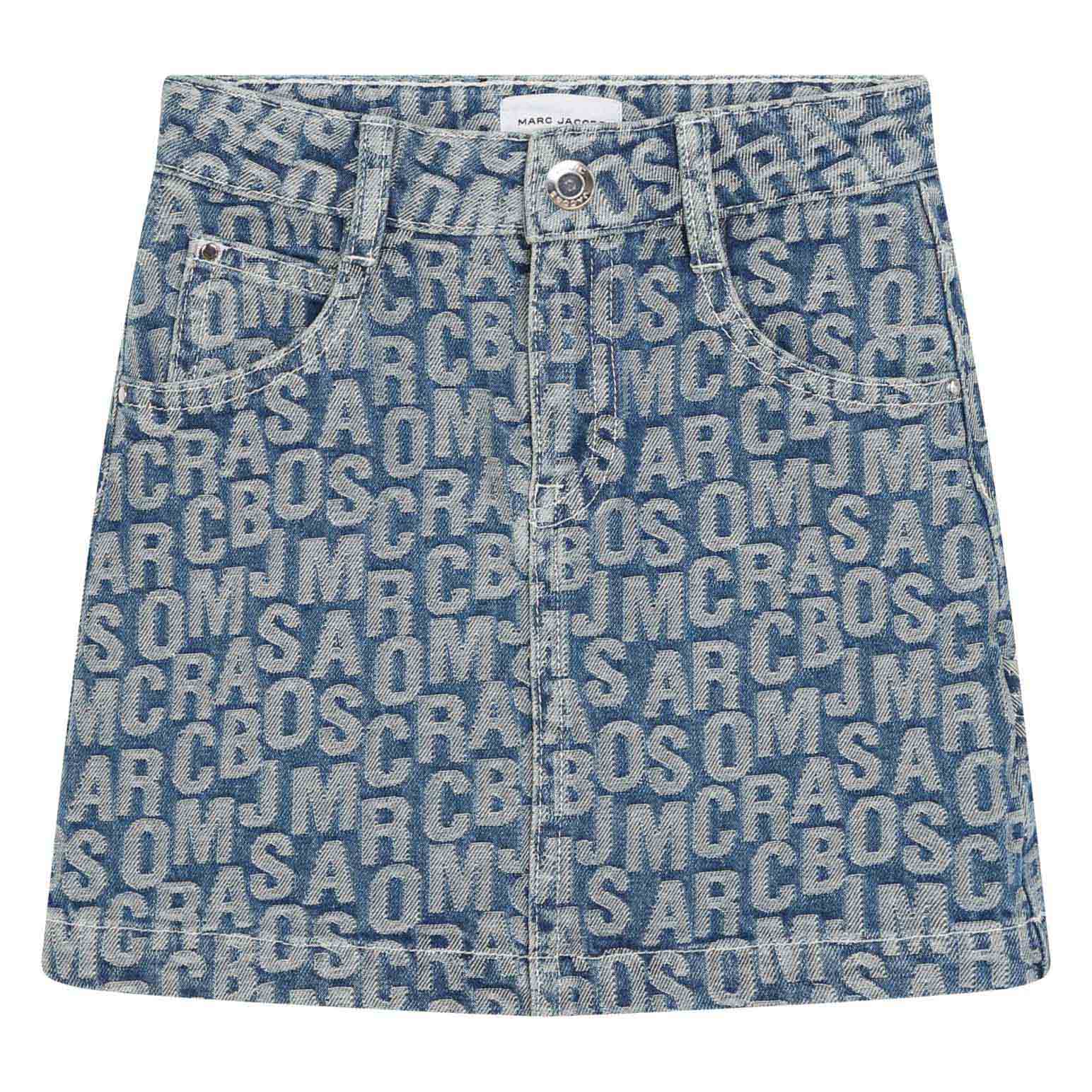 MARC JACOBS Jumbled Logo Denim Skirt 5 - 6Y